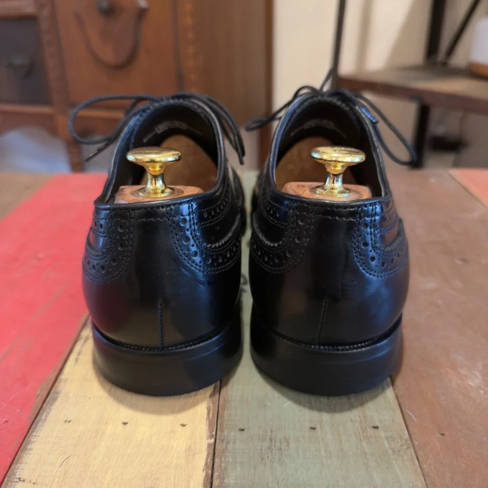 Florsheim Mens Lexington Wingtip Oxford 17066-01 Dress Shoes 9 EEE Black Leather